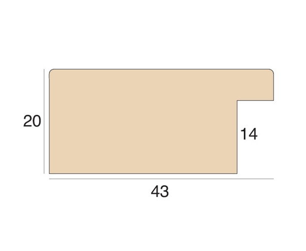 43mm 'Jura' Bleached Frame Moulding