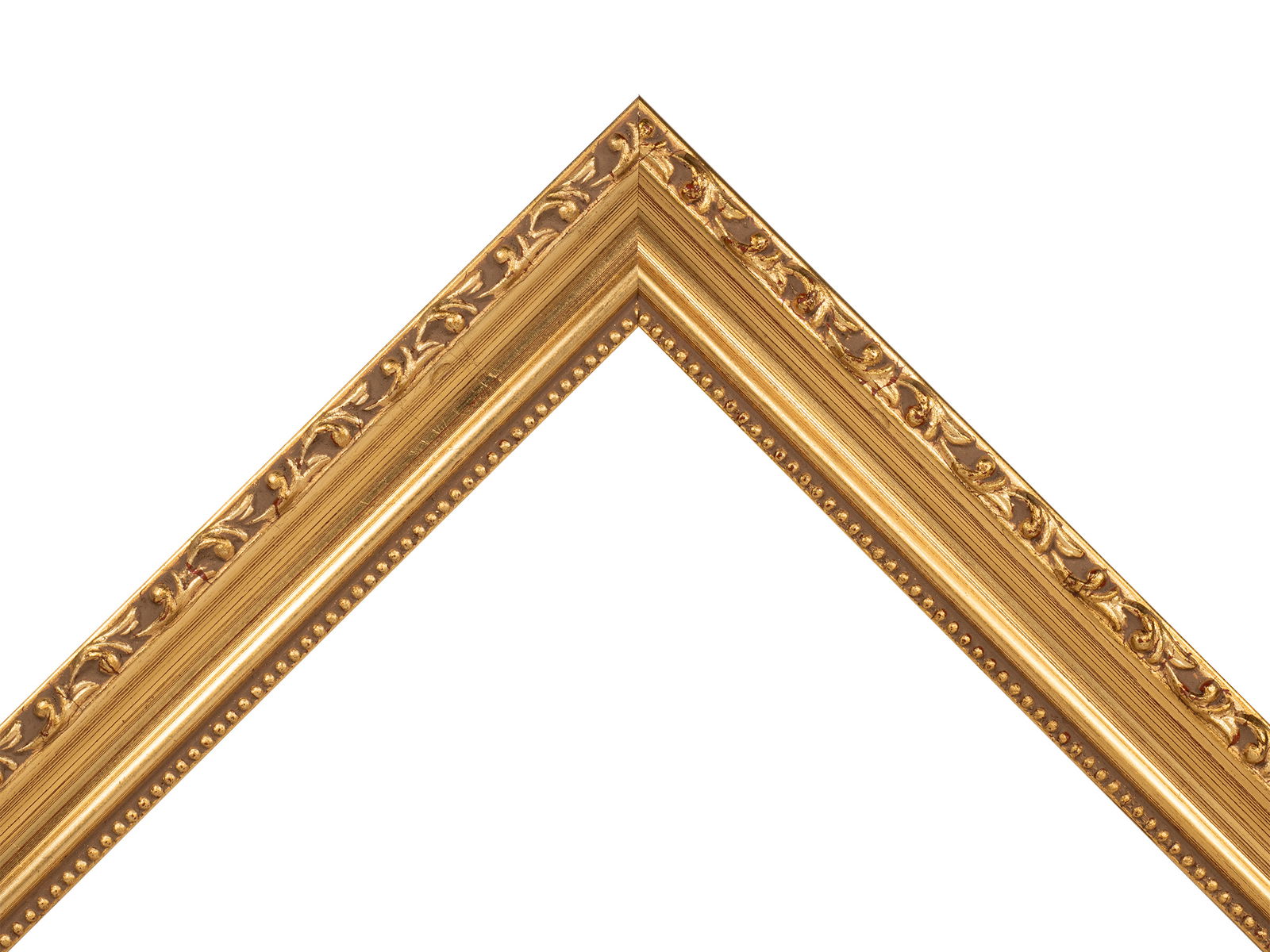 Gold Leaf authentic Swirl Detail Wood Picture Frame Moulding 2 1/2