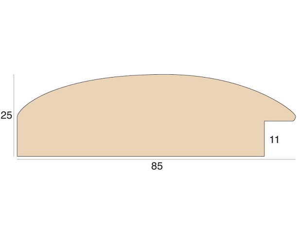 85mm 'Bridal' Visone White Frame Moulding