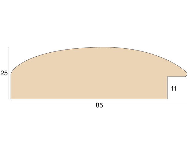 85mm 'Bridal' Visone White Frame Moulding