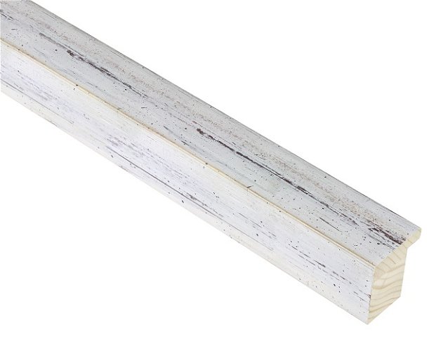 30mm 'Fino' Distressed White Frame Moulding