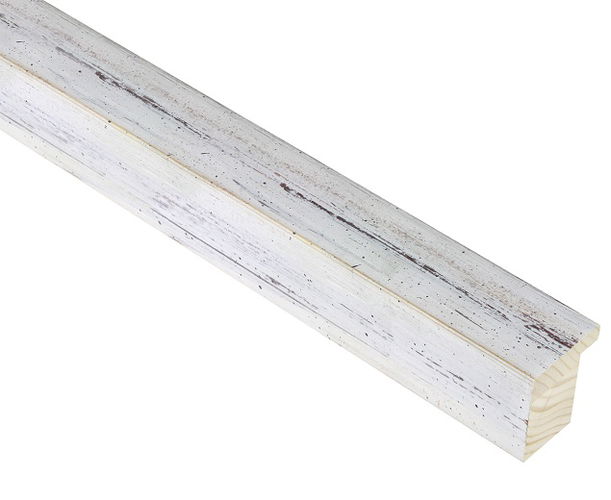 30mm 'Fino' Distressed White Frame Moulding