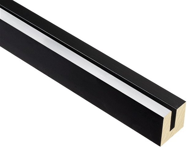 10mm 'Panel Tray' Black & Silver FSC™ Certified 100% Frame Moulding