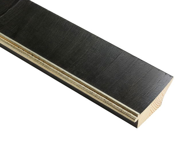 69mm 'Arden' Ebony veneer Silver Sight Edge Frame Moulding