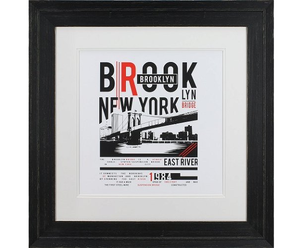 64mm 'Brooklyn' Vintage Black Frame Moulding