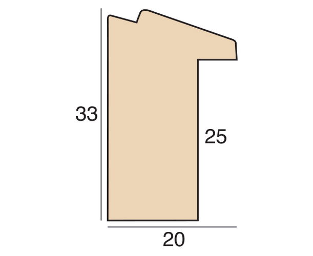 20mm 'Berkley' White and Pale Gold Frame Moulding