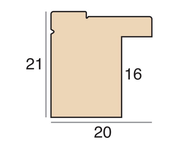 20mm 'Aalto' Natural and White Frame Moulding