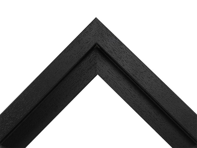 25mm 'Bloc L Style' Black 28mm rebate Frame Moulding