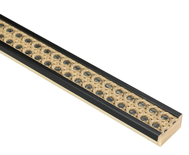 38mm 'Rattan' Black Frame Moulding