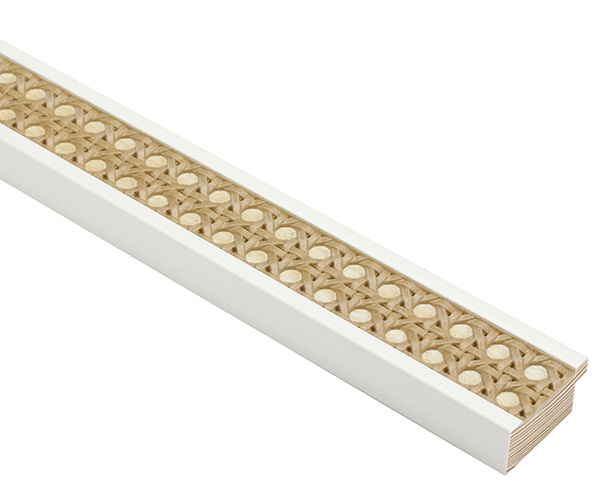 38mm 'Rattan' White Frame Moulding