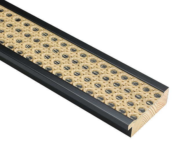 69mm 'Rattan' Black Frame Moulding