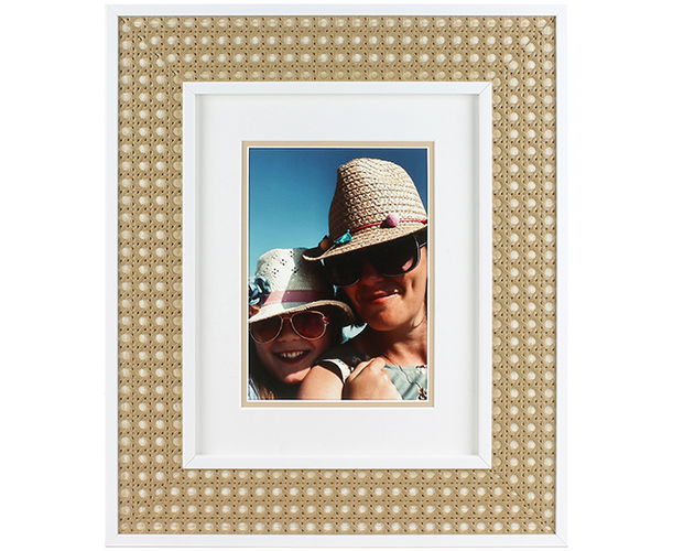 69mm 'Rattan' White Frame Moulding
