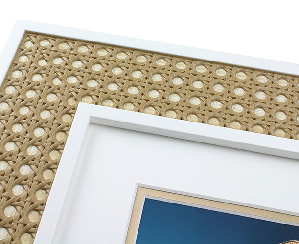 69mm 'Rattan' White Frame Moulding