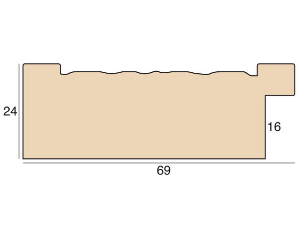 69mm 'Rattan' White Frame Moulding