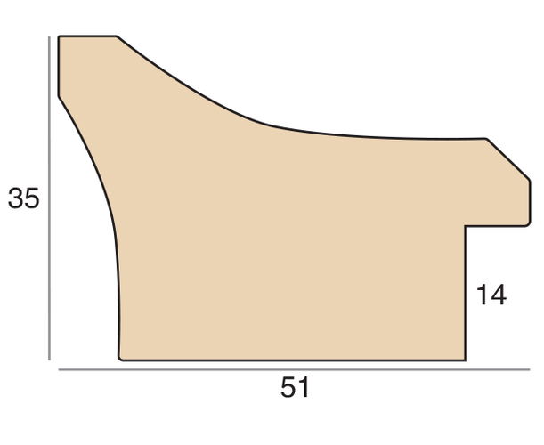 51mm 'Mia' Ivory Frame Moulding