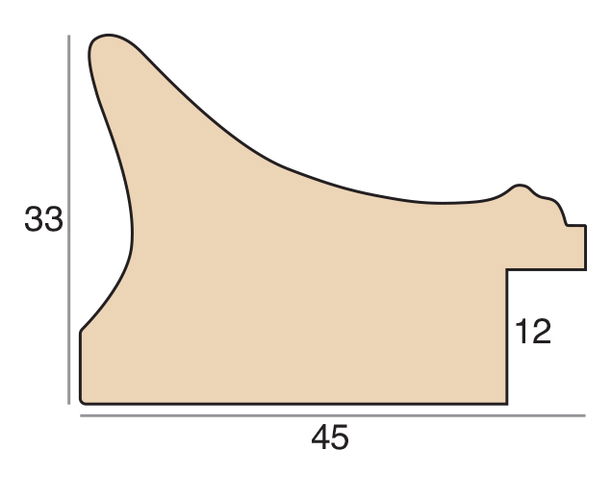 45mm 'Galeria' Ivory FSC™ Certified Mix 70% Frame Moulding