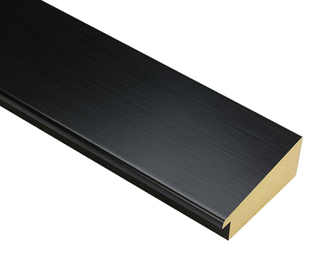 77mm 'Jet' Brushed Gloss Black FSC™ Certified 100% Frame Moulding