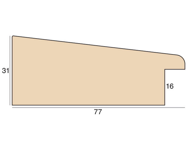 77mm 'Jet' Brushed Gloss Black FSC™ Certified 100% Frame Moulding