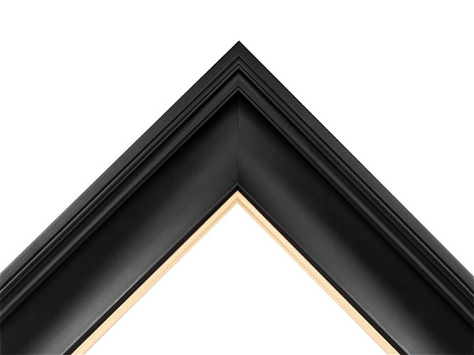 65mm 'Vermeer' Matt Black Gold Sight Edge FSC™ Certified 100% Frame Moulding