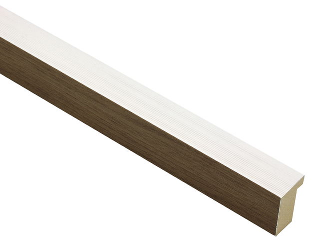 23mm 'Nordic' White & Walnut Frame Moulding