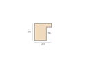 20x20mm 'Bare Wood' Mansonia Frame Moulding