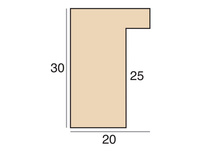 20x30mm 'Bare Wood' Mansonia Frame Moulding