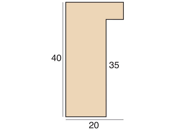 20x40mm 'Bare Wood' Mansonia Frame Moulding