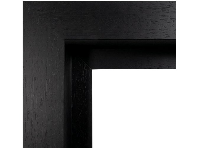 50mm 'Bloc L Style' Black Open Grain 48mm rebate Frame Moulding