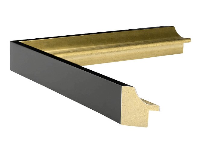 20mm 'Monaco' Gold Leaf & Black Frame Moulding