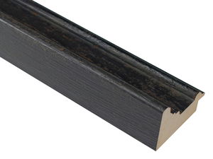 74mm 'Alpine' Distressed Black Frame Moulding