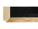 68mm 'Bexley' Black Open Grain with Gold Frame Moulding