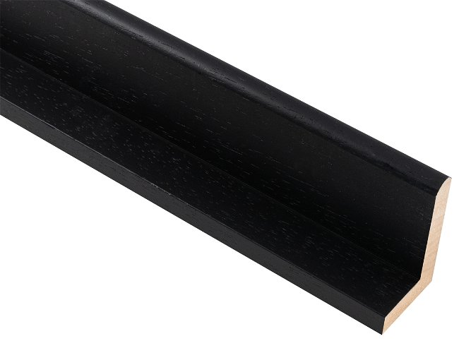 12mm 'Hockey L Style' Black 42mm rebate Frame Moulding