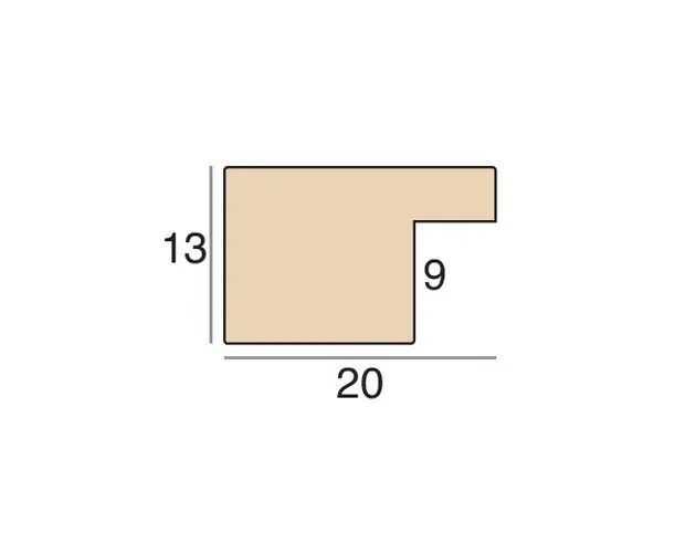 20x13mm 'Bare Wood' Ayous FSC™ Certified 100% Frame Moulding