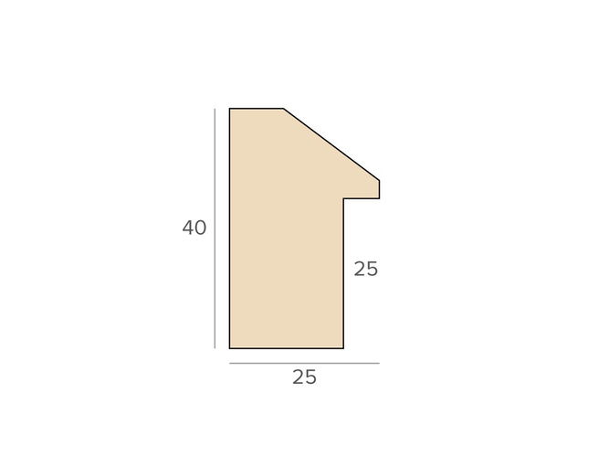 25x40mm 'Bare Wood' Ayous FSC™ Certified 100% Frame Moulding