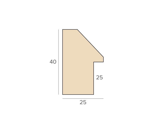 25x40mm 'Bare Wood' Ayous FSC™ Certified 100% Frame Moulding