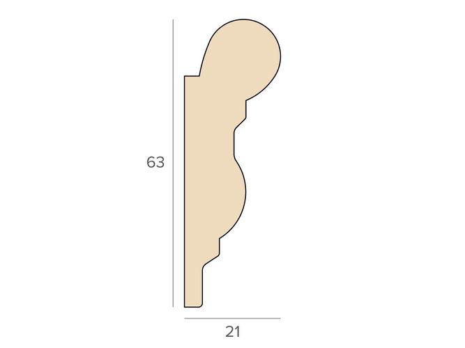 63mm 'Picture Rail' Pine Georgian