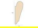 62mm 'Picture Rail' Pine Modern