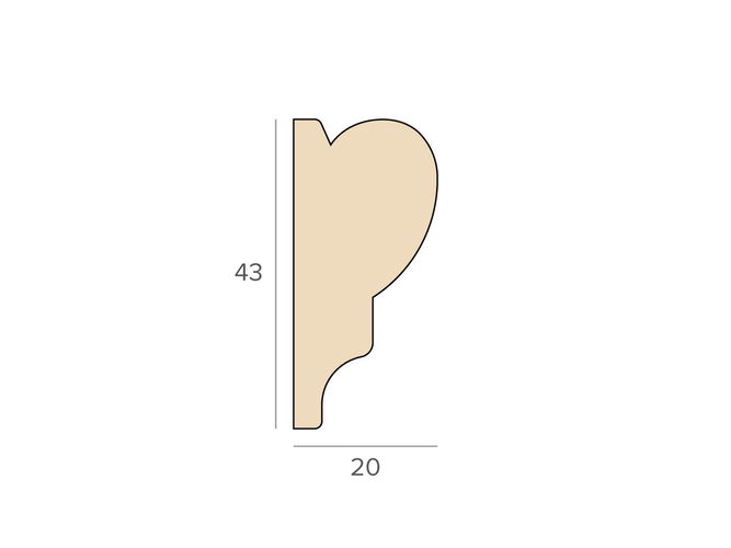 43mm 'Picture Rail' Pine Victorian