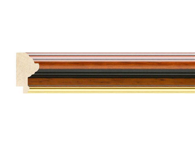 35mm 'Coniston' Walnut Gold Sight Edge FSC™ Certified 100% Frame Moulding