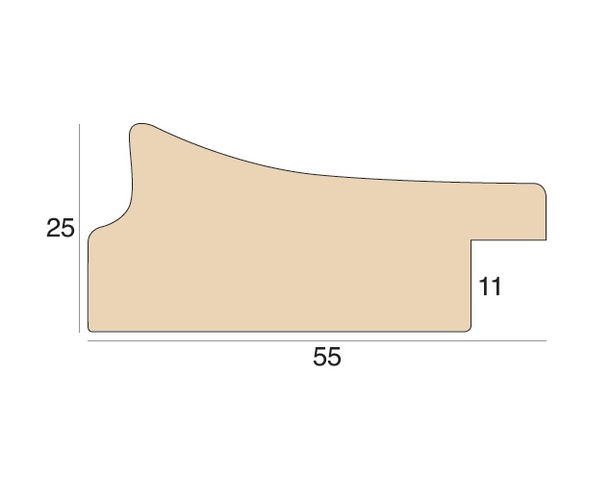 55mm Minerva M156 Gloss Champagne Frame Moulding