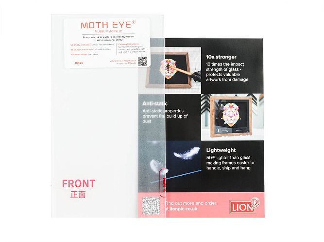 Moth Eye Museum Acrylic Sample 3mm 236mm x 133mm