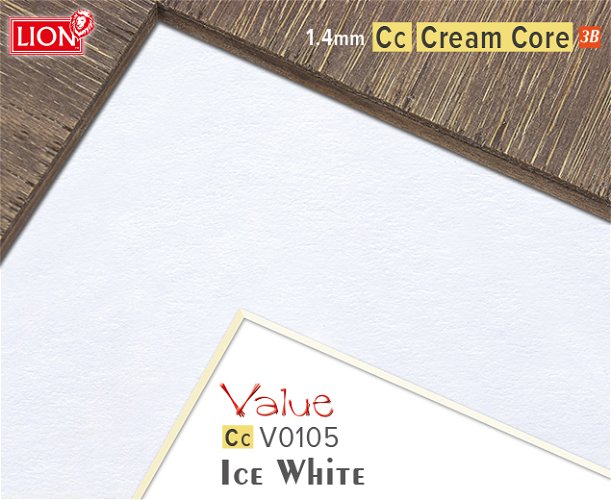 Value Cream Core Ice White Mountboard 1 sheet