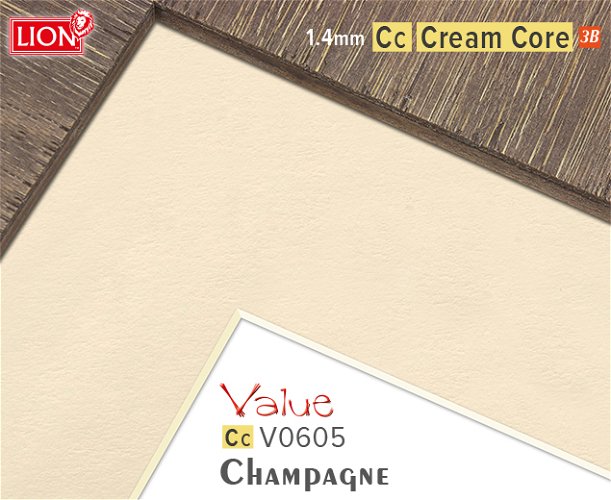 Value Cream Core Champagne Mountboard 1 sheet