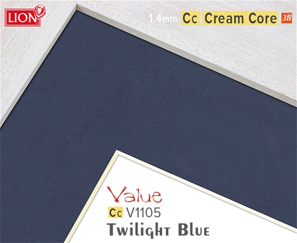 Value Cream Core Twilight Blue Mountboard 1 sheet