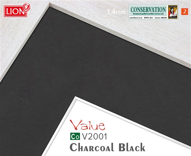 Value Conservation Charcoal Black Mountboard 1 sheet