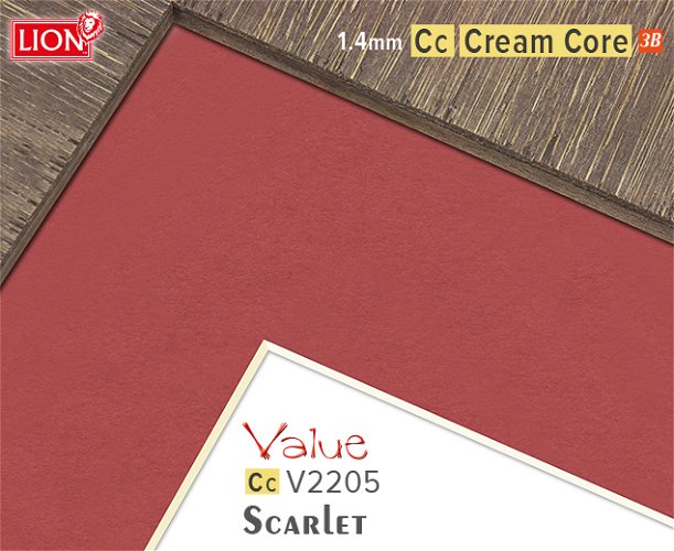 Value Cream Core Scarlet Mountboard 1 sheet