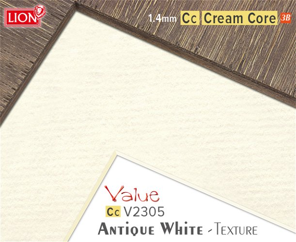 Value Cream Core Antique White Texture Mountboard 1 sheet