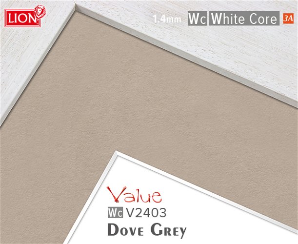 Value White Core Dove Grey Mountboard 1 sheet