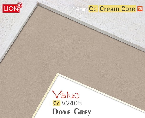 Value Cream Core Dove Grey Mountboard 1 sheet