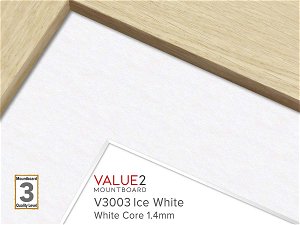 VALUE2 White Core Ice White 1.4mm Level 3 Mountboard 1 sheet